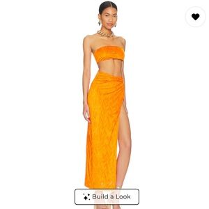 Superdown Karolyna Maxi Skirt Set in Vibrant Orange